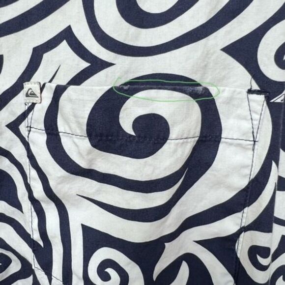 Quiksilver Men's Size XL Wave Spiral Aloha Short Sleeve Shirt Top Whimsical - Picture 5 of 15